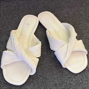 Zara White Sandals with Sleek Design​